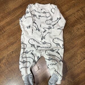 Carter's White Whale Print Footie
